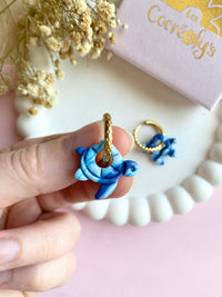 Pampilles CLOA petite tortue de mer bleu à rayures - boucles d’oreilles interchangeables
