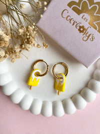 Pampilles glace JESS citron givré - boucles d’oreilles interchangeables