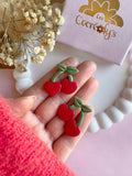 Pampilles cerise rouge SERENA - boucles d’oreilles interchangeables