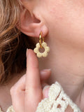 Pampilles MARIETTE rouge cerise ou terracotta nacré ou doré réversibles - boucles d’oreilles interchangeables