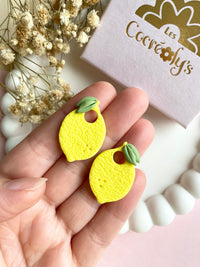 Pampilles citron SERENA réversibles - boucles d’oreilles interchangeables
