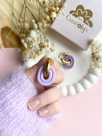 Pampilles BAO jaune citron, bois de rose ou lilas - boucles d’oreilles interchangeables