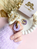 Pampilles BAO jaune citron, bois de rose ou lilas - boucles d’oreilles interchangeables