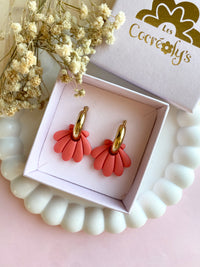 Pampilles JEANINE corail - boucles d’oreilles interchangeables