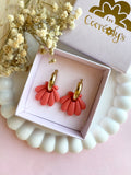 Pampilles JEANINE corail - boucles d’oreilles interchangeables