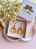 Pampilles AMBRE doré ou blanc éclats dorés - boucles d’oreilles interchangeables