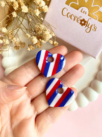 Pampilles INAYA à rayures bleu blanc rouge - boucles d’oreilles interchangeables