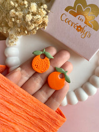 Pampilles orange SERENA réversibles - boucles d’oreilles interchangeables