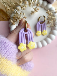 Pampilles AGATE lilas - boucles d’oreilles interchangeables