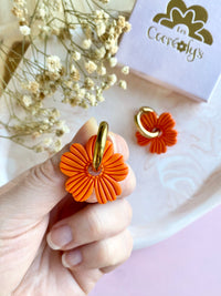 Pampilles ODINA framboise, mandarine ou blanc éclats argentés - boucles d’oreilles interchangeables