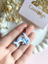 Charm's NÉRÉA petit dauphin et coquilllages en reliefs - charm's interchangeables