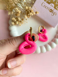 Pampilles MAËLLE bouée flamant rose - boucles d’oreilles interchangeables