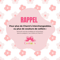 Collier MAUDE cerise - charm's interchangeables