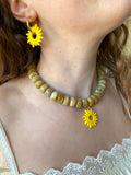 Pampilles GABRIEL petit soleil jaune- boucles d’oreilles interchangeables