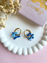Pampilles CLOA petite tortue de mer bleu à rayures - boucles d’oreilles interchangeables