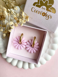 Pampilles APPOLINE rose doux ou jaune soleil - boucles d’oreilles interchangeables