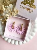 Pampilles APPOLINE rose doux ou jaune soleil - boucles d’oreilles interchangeables