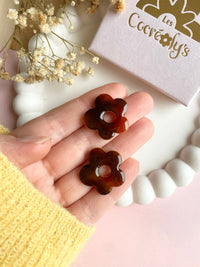 Pampilles FLORALIE tortoise - boucles d’oreilles interchangeables