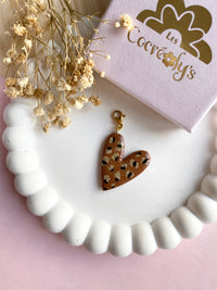 Charm's ASTRID coeur marron léopard pailleté - charm's interchangeables