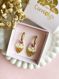 Pampilles SÉLIA petite glace vanille fraise - boucles d’oreilles interchangeables