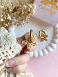 Pampilles TIARÉ beige doré ou corail - boucles d’oreilles interchangeables