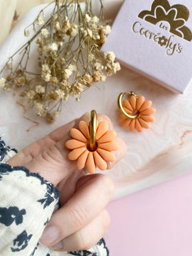 Pampilles APPOLINE abricot ou bleu dragée - boucles d’oreilles interchangeables