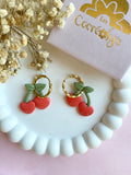 Pampilles cerise couleur corail SERENA - boucles d’oreilles interchangeables