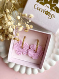 Pampilles ODINA vert émeraude ou rose doux - boucles d’oreilles interchangeables