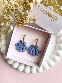 Pampilles JEANINE bleutées  - boucles d’oreilles interchangeables