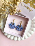 Pampilles JEANINE bleutées  - boucles d’oreilles interchangeables
