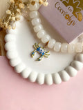 Charm's PACO petit crabe motifs fleuris bleu doré - charm's interchangeables