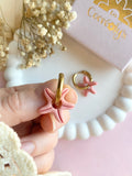 Pampilles MONA petite étoile de mer réversibles couleur coquillage ou pêche - boucles d’oreilles interchangeables