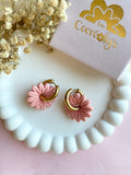 Pampilles BAHLIA pêche ou corail - boucles d’oreilles interchangeables