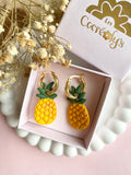 Pampilles ananas jaune SERENA - boucles d’oreilles interchangeables