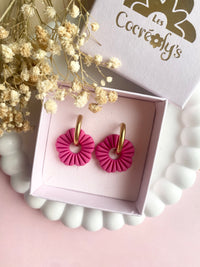 Pampilles MANOLA framboise - boucles d’oreilles interchangeables