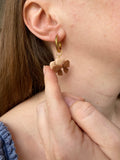 Pampilles DAKOTA chapeau cowgirl rose ou marron - boucles d’oreilles interchangeables