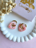 Pampilles AMBRE effet quartz rose ou quartz violet - boucles d’oreilles interchangeables