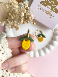 Pampilles mini citron SERENA - boucles d’oreilles interchangeables