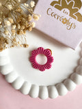 Pin's à lunettes - fleur rose tropical