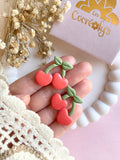 Pampilles cerise couleur corail SERENA - boucles d’oreilles interchangeables