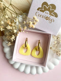 Pampilles AMBRE jaune citron, bois de rose ou marbré - boucles d’oreilles interchangeables