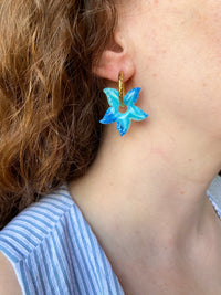 Pampilles DAPHNÉ dégradé de bleus - boucles d’oreilles interchangeables