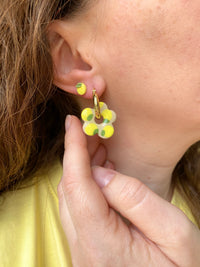 Pampilles FLORALIE réversibles écru citrons - boucles d’oreilles interchangeables