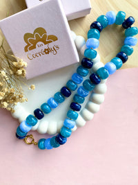Collier SUZANNE aux jolis tons bleu pour charm's interchangeables