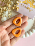 Pampilles AMBRE jaune ou abricot PAILLETÉES - boucles d’oreilles interchangeables