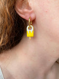 Pampilles glace JESS citron givré - boucles d’oreilles interchangeables