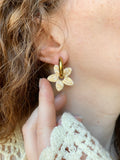 Pampilles TIARÉ beige doré ou corail - boucles d’oreilles interchangeables
