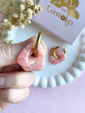 Pampilles AMBRE effet quartz rose ou quartz violet - boucles d’oreilles interchangeables