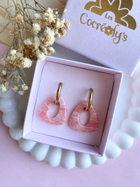 Pampilles AMBRE effet quartz rose ou quartz violet - boucles d’oreilles interchangeables