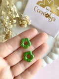 Pampilles FLORETTE métallisées, réversibles - boucles d’oreilles interchangeables